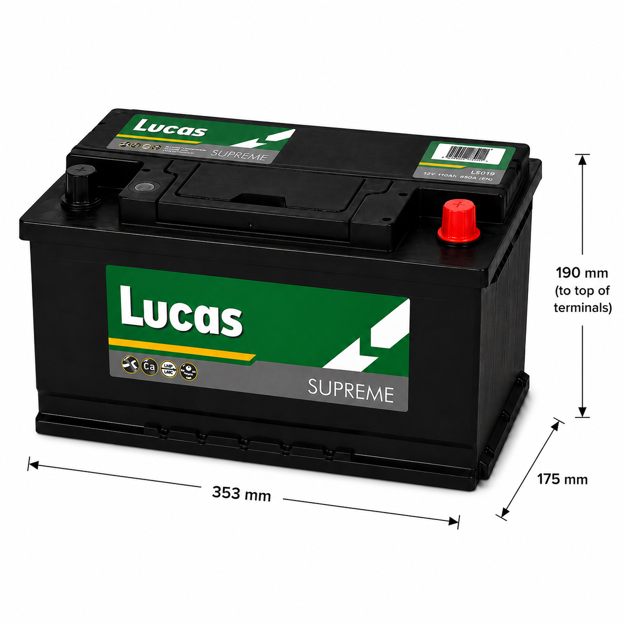 Lucas Supreme LS019 12V 100Ah Car Battery