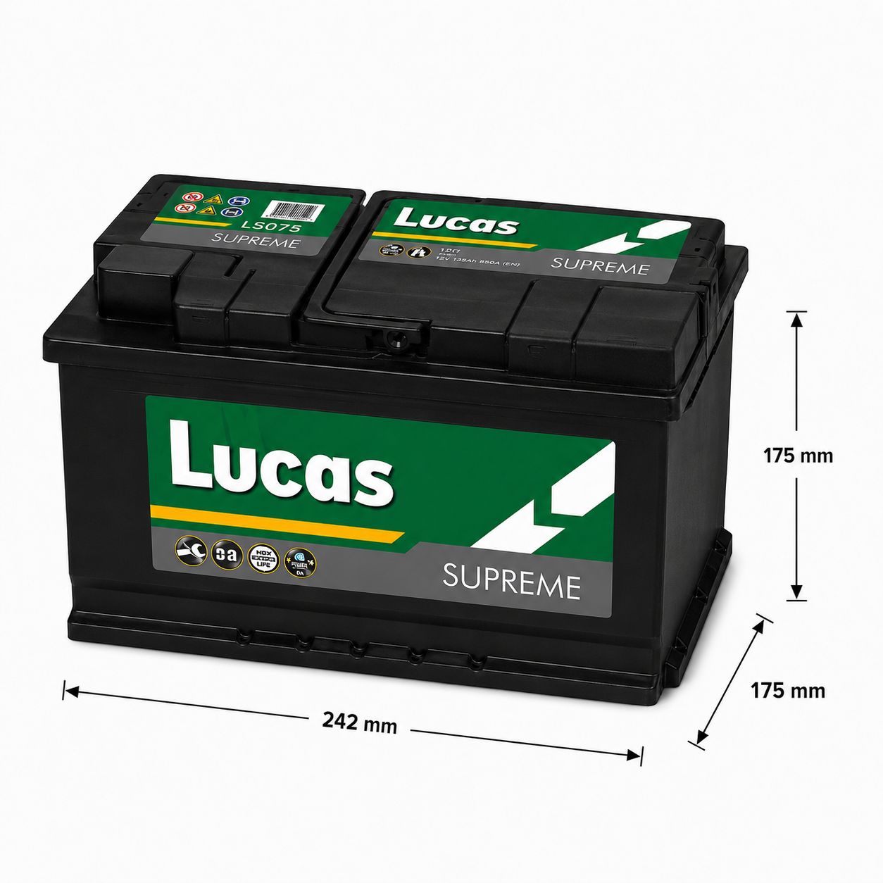Lucas Supreme LS075 12V 62Ah Car Battery