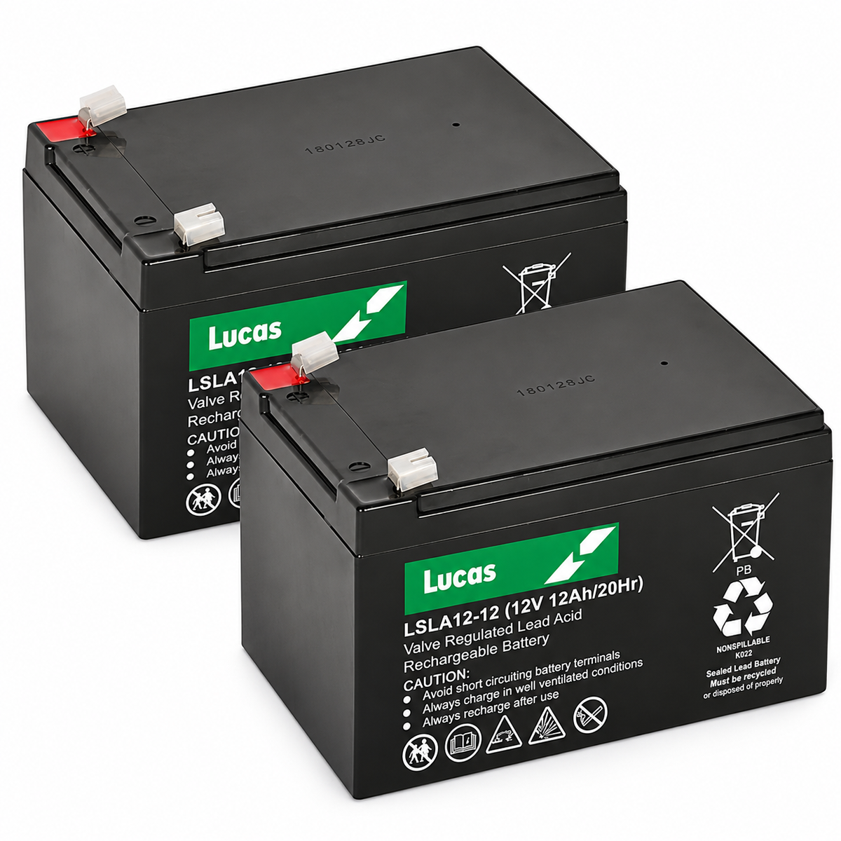 Lucas 12V 12Ah Mobility Scooter Batteries - Twin Pack (2)