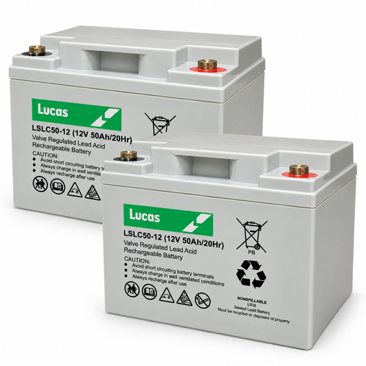 Lucas 12V 50Ah Mobility Scooter Batteries - Twin Pack (2)