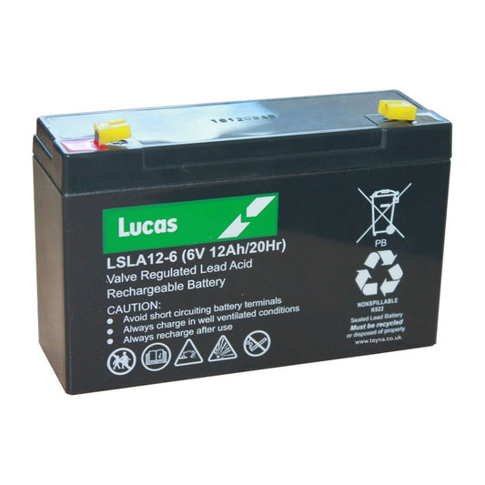 LSLA12-6 Lucas 6V 12Ah SLA/AGM Standby Battery