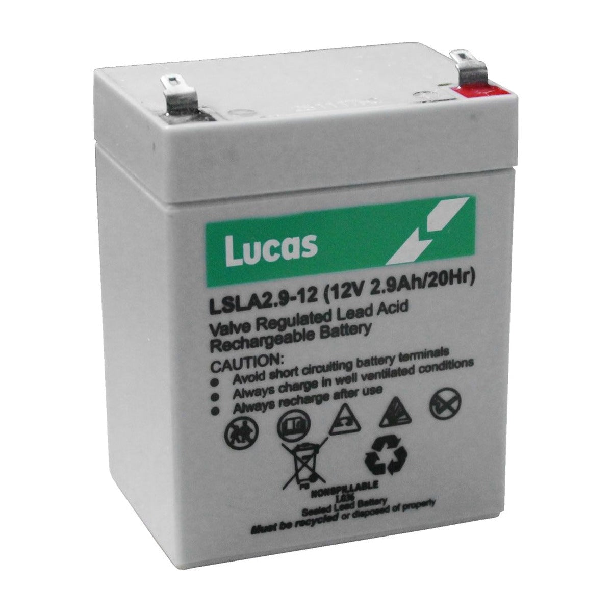 LSLA2.9-12 Lucas 12V 2.9Ah SLA/AGM Standby Battery
