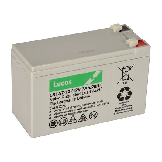 LSLA7-12 Lucas 12V 7Ah SLA/AGM Standby Battery