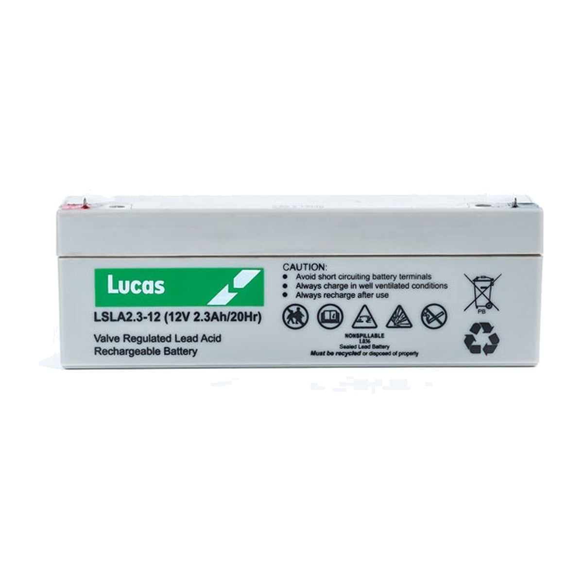 LSLA2.3-12 Lucas 12V 2.3Ah SLA/AGM Standby Battery