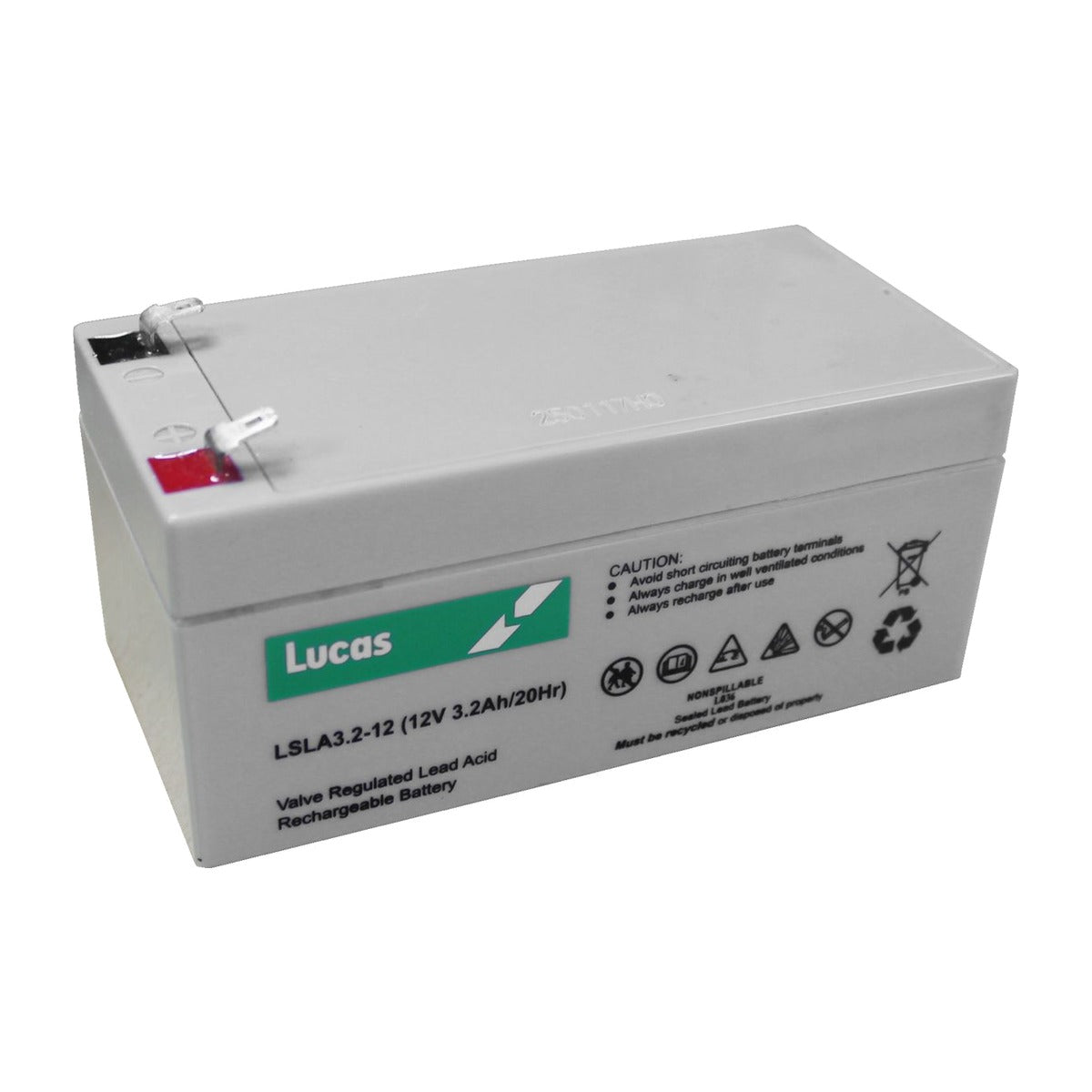 LSLA3.2-12 Lucas 12V 3.2Ah SLA/AGM Standby Battery