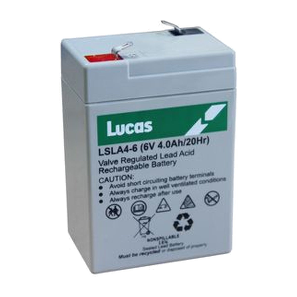 LSLA4-6 Lucas 6V 4Ah SLA/AGM Standby Battery