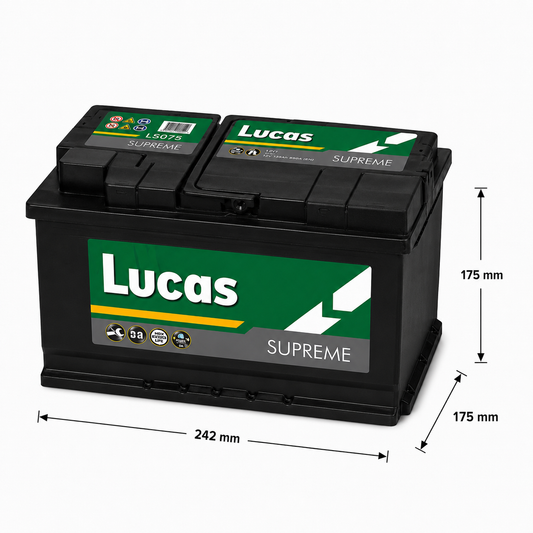 Lucas Supreme LS075 12V 62Ah Car Battery