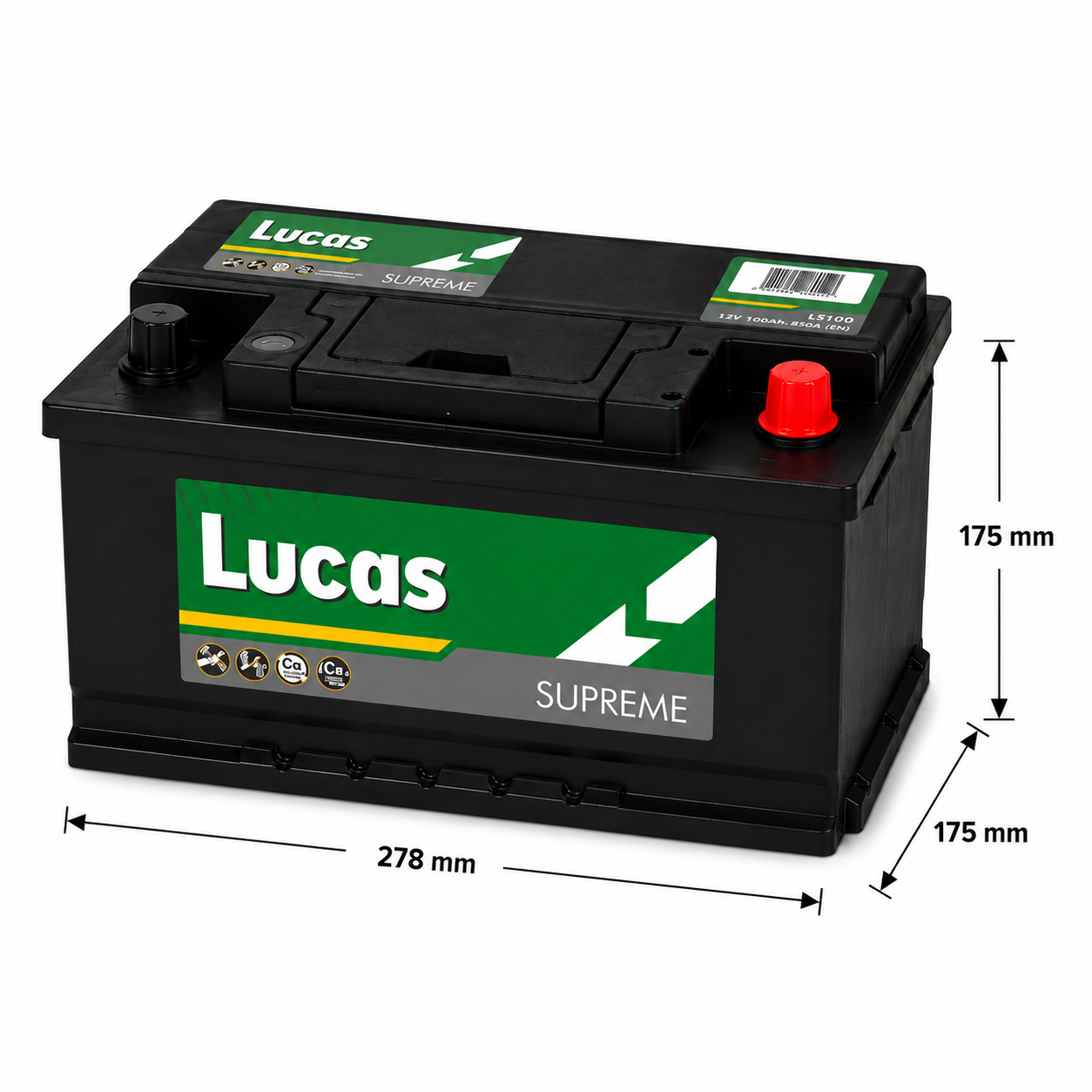Lucas Supreme LS100 12V 74Ah Car Battery